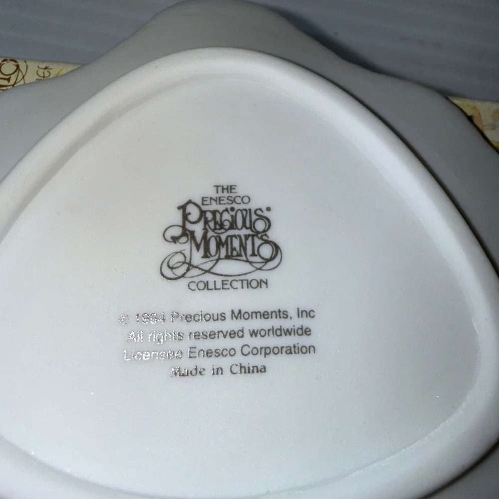 VTG Precious Moments Grandma With Flowers Mini Plate‎ Easel 132233 Vintage 1994